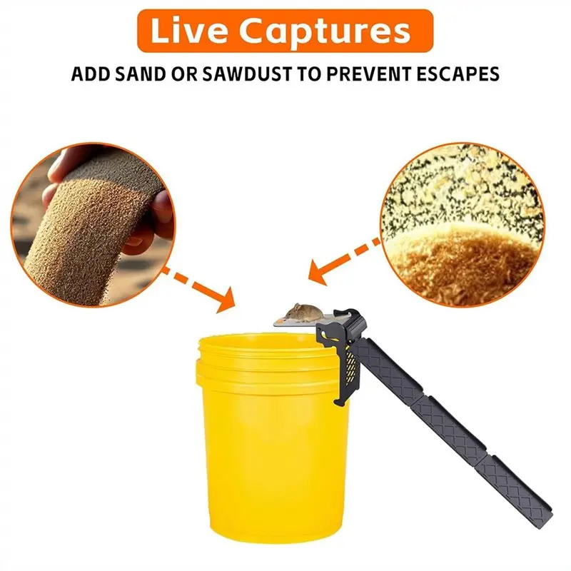 ABBP-Walk دلاء اللوح للفئران والفئران 4 قطع مصيدة الماوس تناسب 5 جالون أو أكبر مصيدة فئران قابلة لإعادة الاستخدام