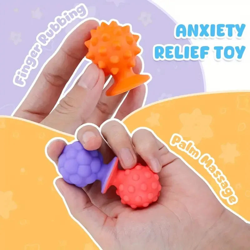 Fidget Sensory Toys with Textured Suction Cups for Autism Anxiety Relief Fidget Stress Toys Early Learning Montessori Kids Toys