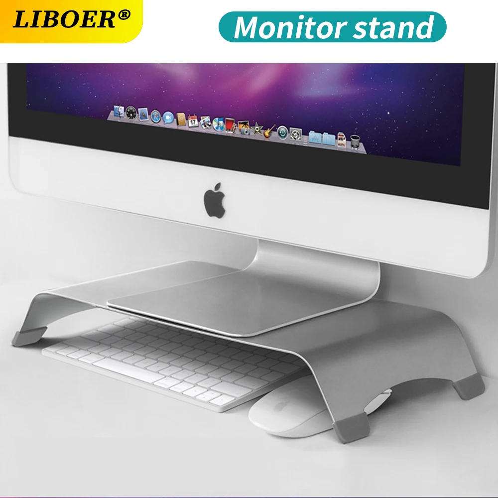 Suporte Universal para Monitor Suporte de Metal para Computador Portátil pc Suporte com Armazenamento Usb Suporte do Motor do Organizador