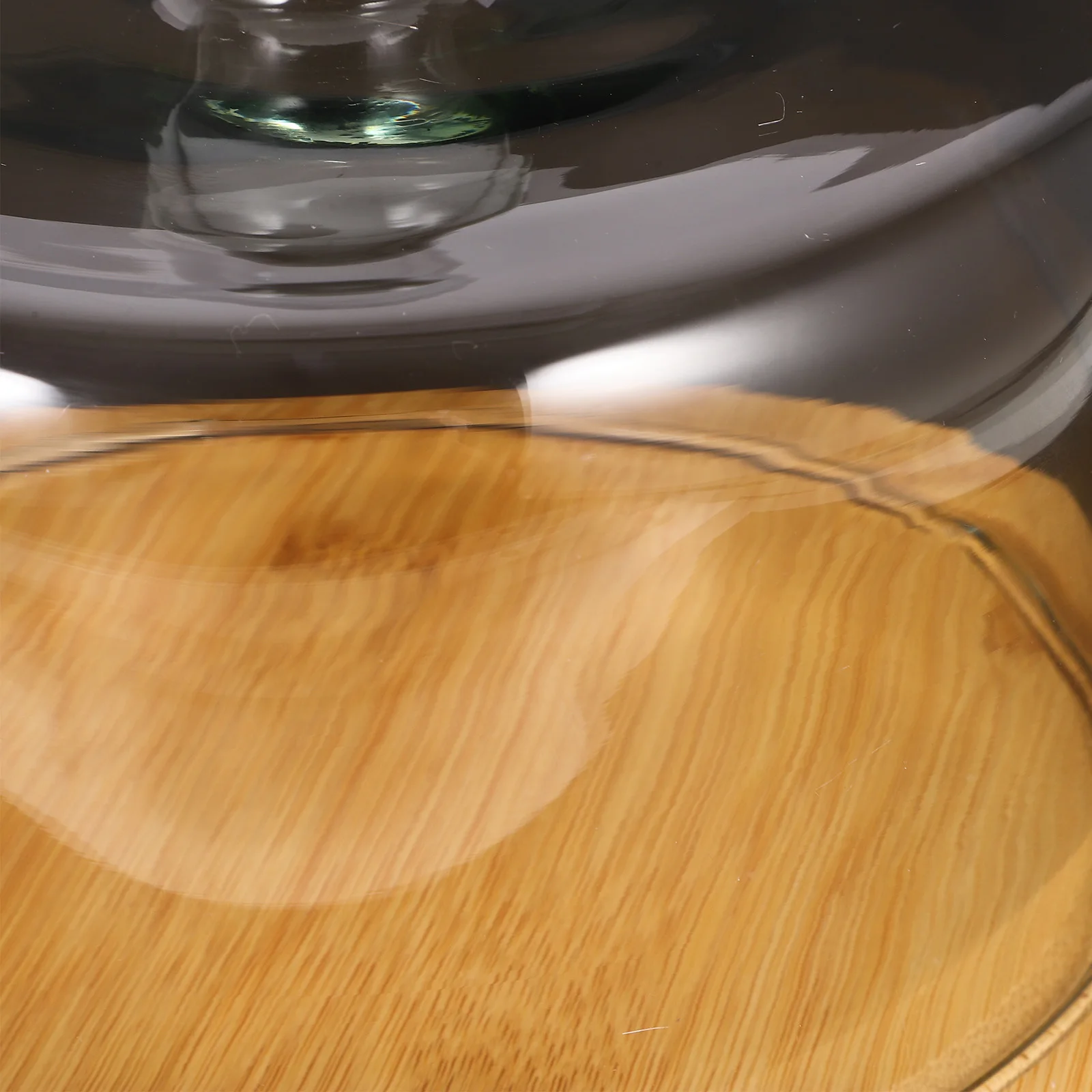 

Cake Display Tray Bamboo Glass Cover Dessert Snack Plate Household Pastry Food Tray Sturdy Hygienic Dust Proof Fly Protection