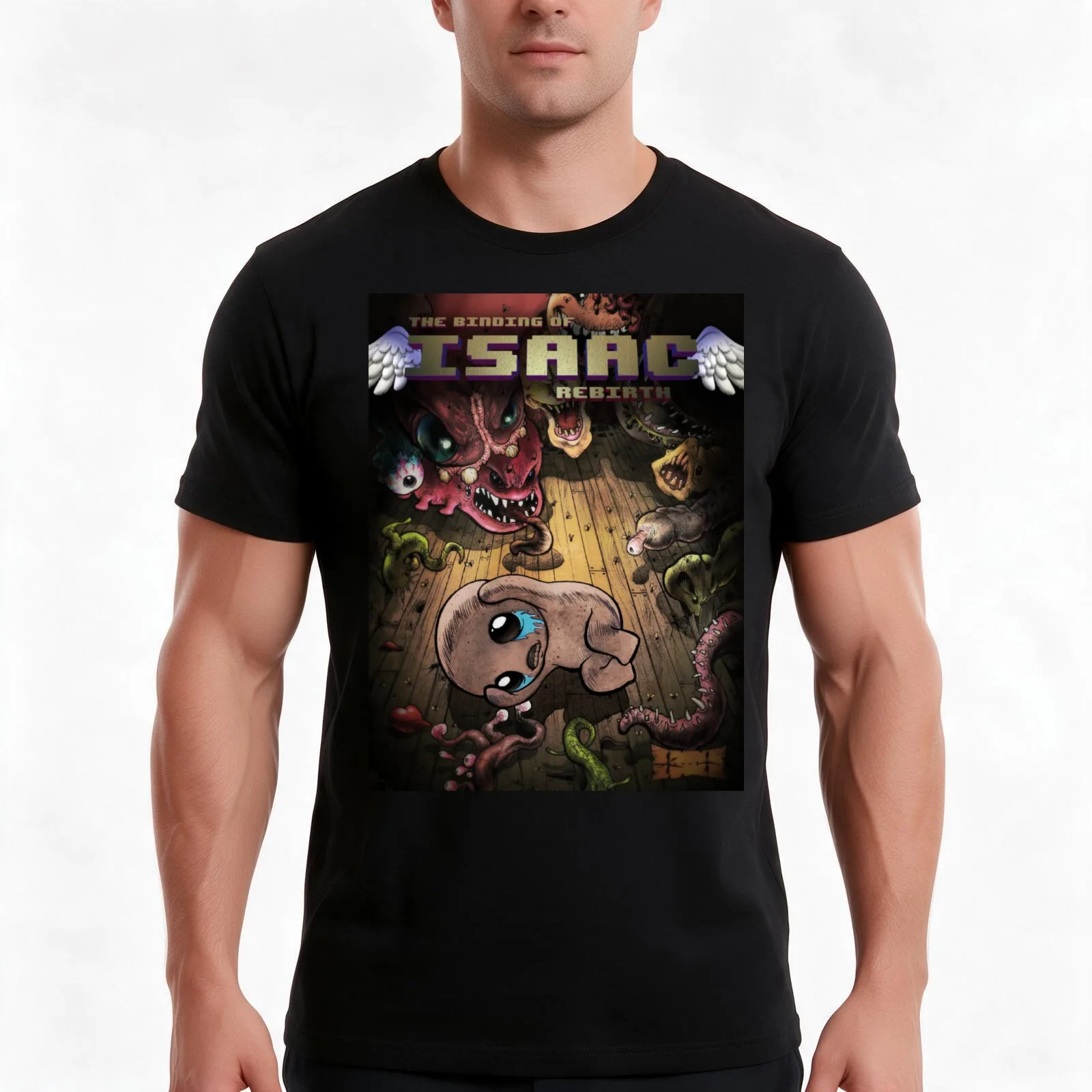 Binding of Isaac game cover T-Shirt Summer Casual Cotton Tee Oversized Streetwear Tops Vintage Graphic Print 100% Cotton