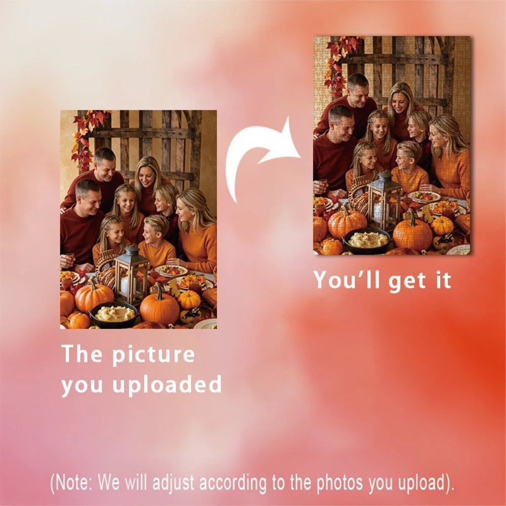 35/300/500/1082pcs Personalized Custom Photo Puzzle Family Photo Parent-Child Interactive Diy Assemble Game Toy