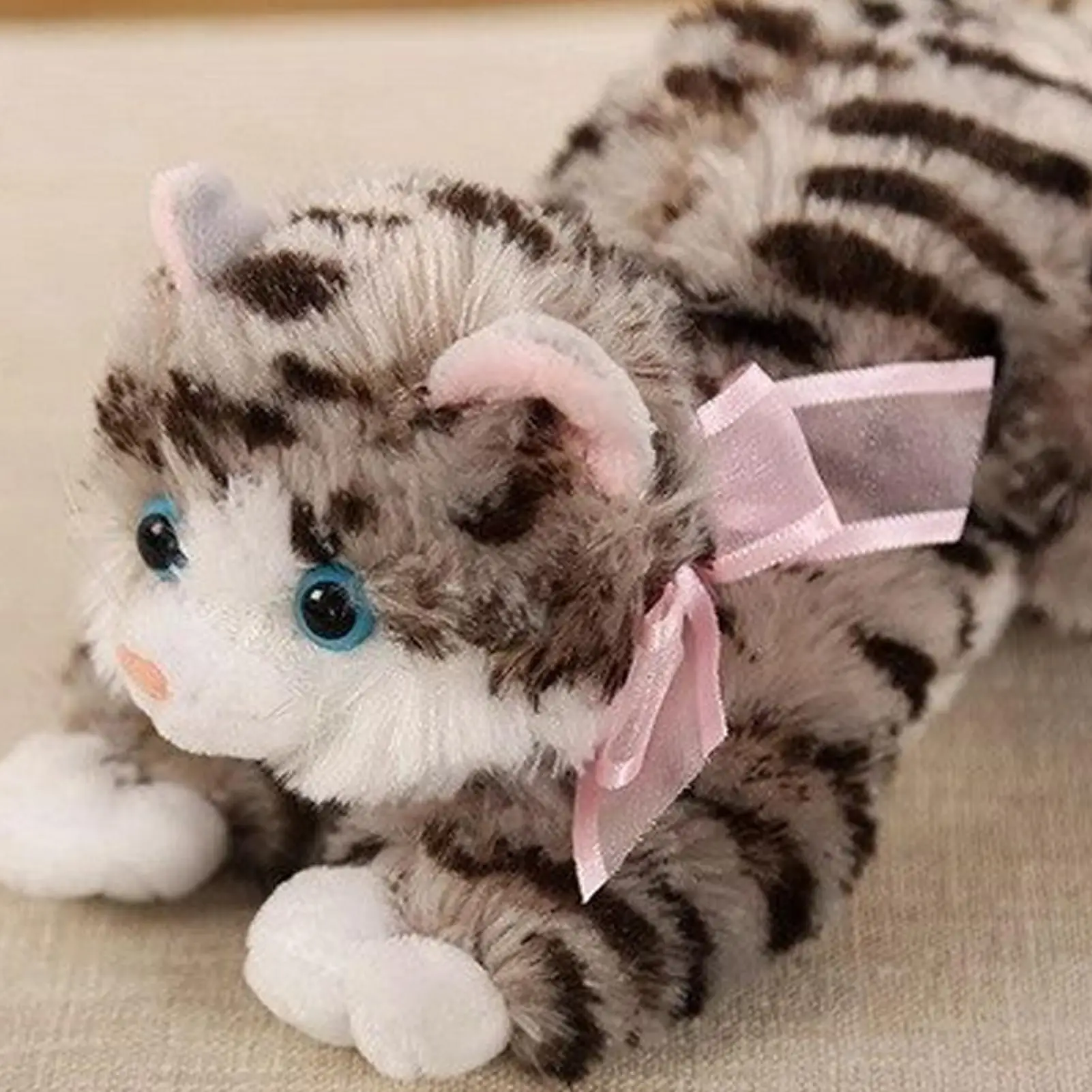 

Kitten Stuffed Animal Cute Realistic Doll With Sound Realistic Cat Stuffed Animal Plush Toy For Boys Girls Kids Adults
