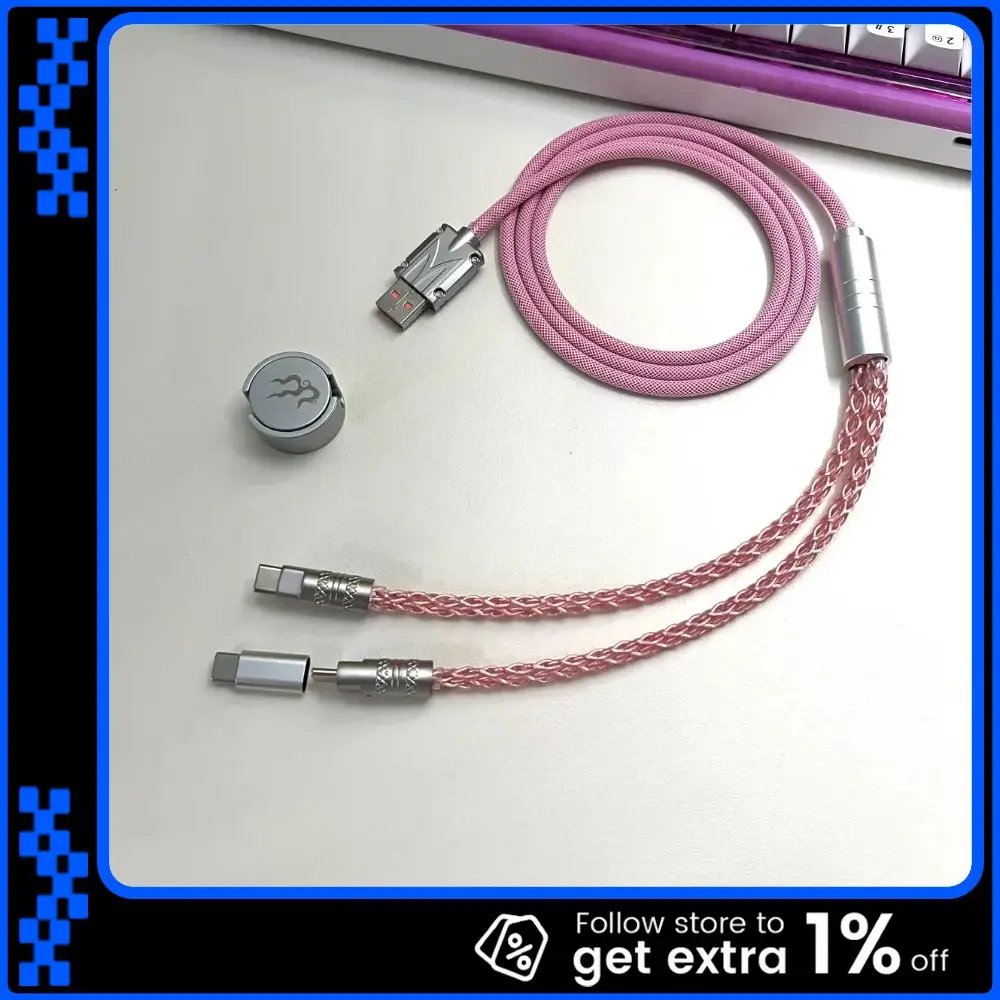 

Подсветка с магнитным управлением 8k поддерживает двойной кабель для клавиатуры с магнитной осью 1 в 2, тип C, кабель для механической клавиатуры от USB до типа C