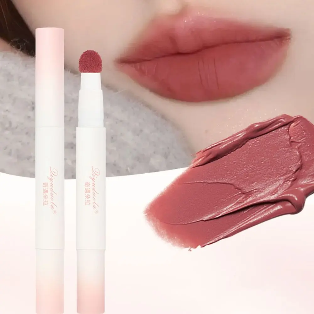 High Appearance Waterproof White Tube Lipstick Long Lasting Natural Cute Lipstick Nude Silky Lip Gloss Cosmetics