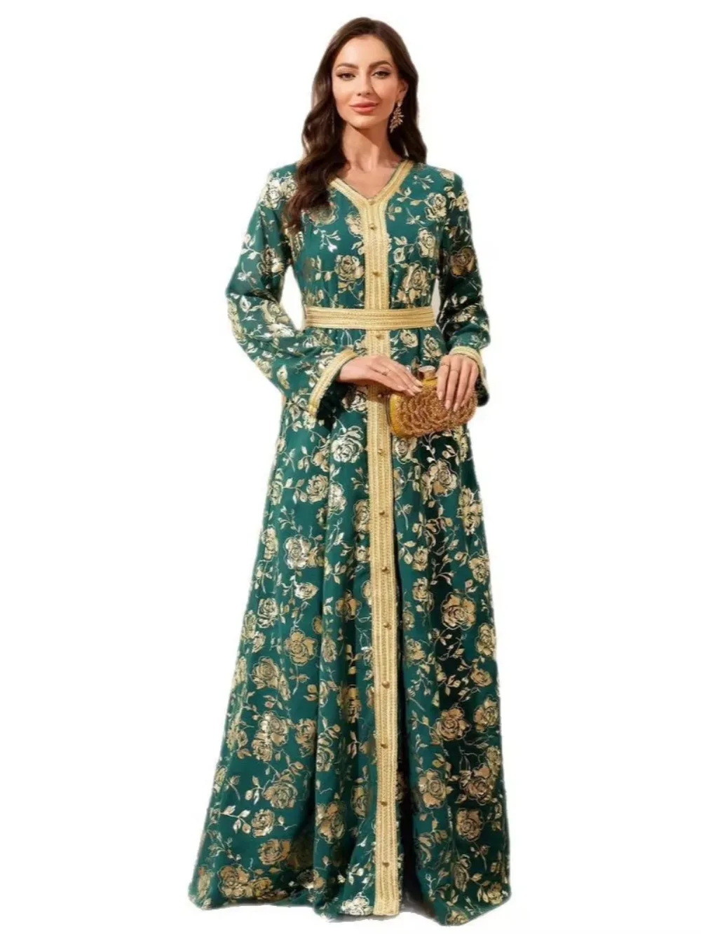 Eid Muslim Abaya for Women Party Dresses Sashes Arab Flower Print Long Robe Ramadan Morocco Dubai Kaftan Islam Jalabiya Vestidos