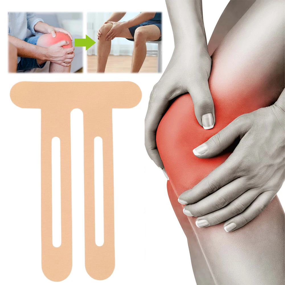 5Pcs Precut Kinesiology Tape Breathable Knee Athletic Tape Cotton Athletic Tape for Knee Support & Stability