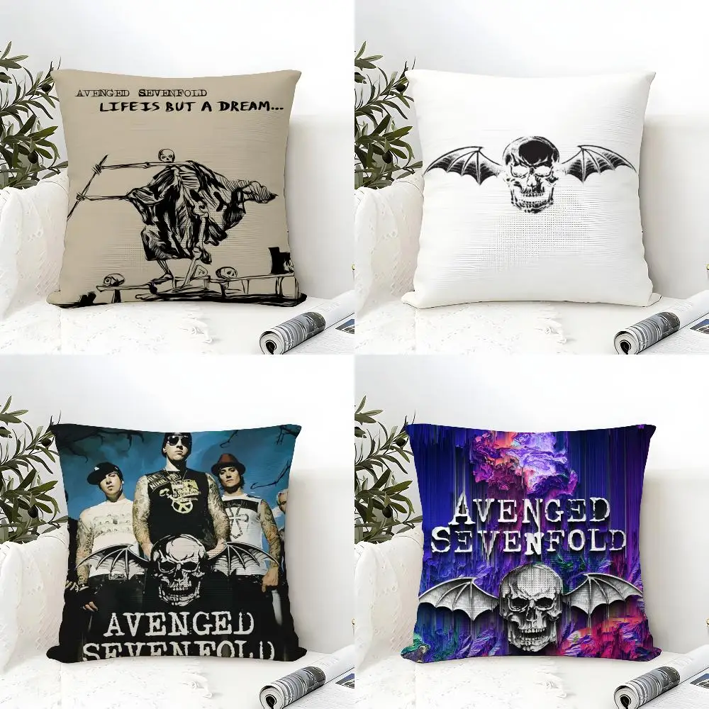A-Avenged Sevenfold-D Band Cushion Cover Eco Linen Pillow Case Double-Sided Print Breathable Durable Zipper Home Decor Gift
