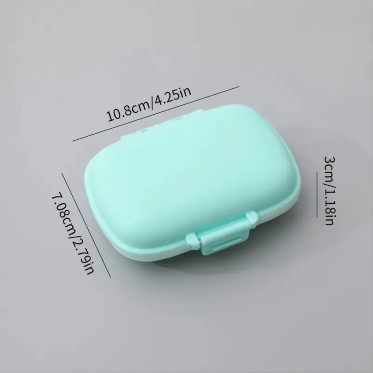 

Blue Portable 1pc Moisture-Proof Small Pill Box for Pocket and Purse - 8-grid Travel Pill Organizer, Daily Pill Case, Vitamin Ho