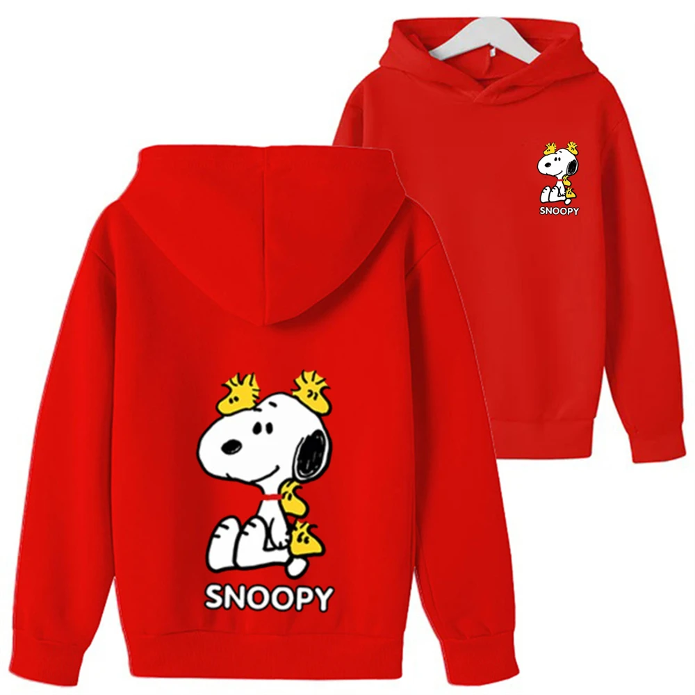 Cartoon Snoopy for Boys Girls Hood coat Kids Pink Top Hoodie Sweatshirt Spring Autumn Toddle  Age 3-12 Autumn Winter Clothes