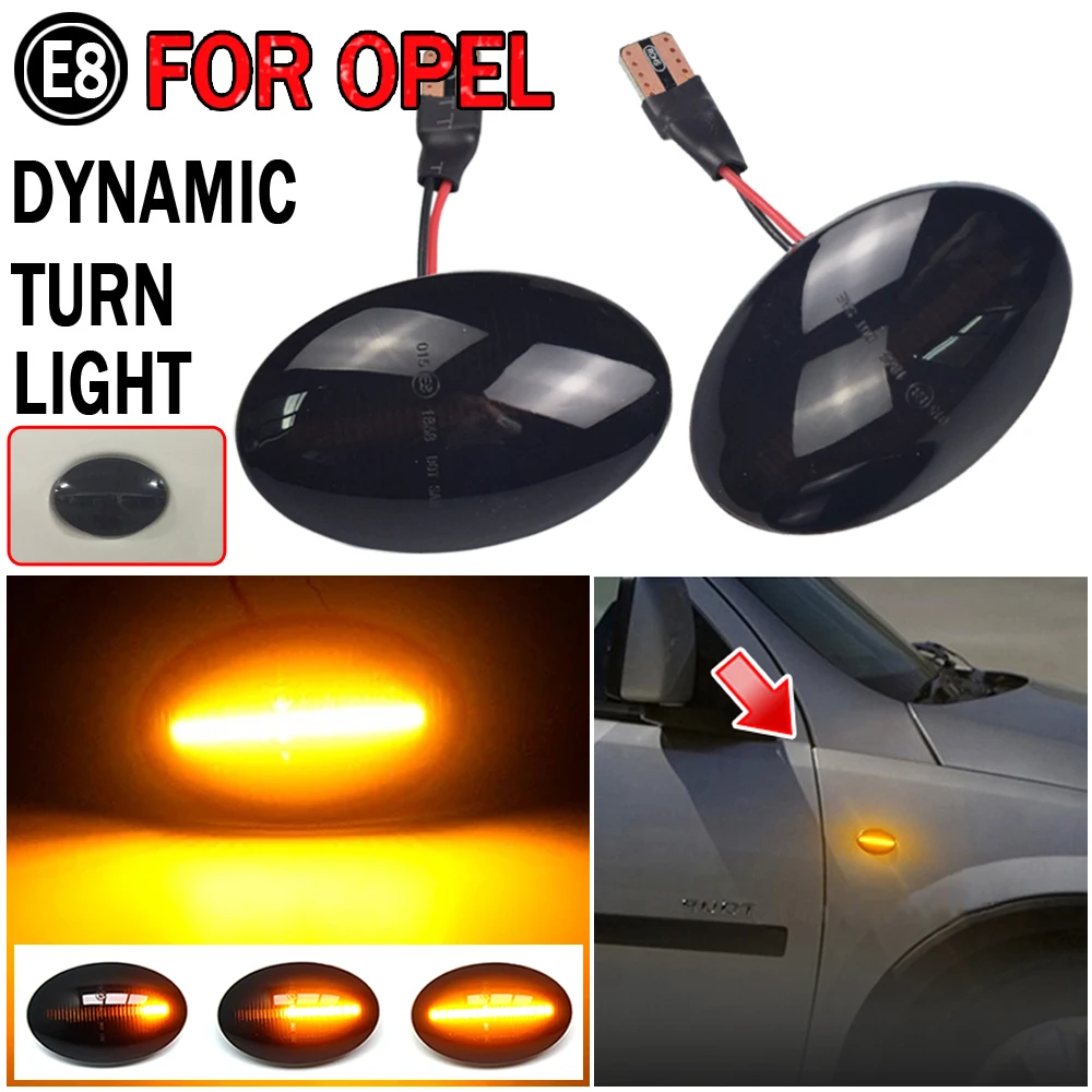 For Opel Meriva A Corsa C B Astra F Combo C Tirgra A Sintra LED Dynamic Blinker Side Marker Turn Signal Lights Lamp Accessories