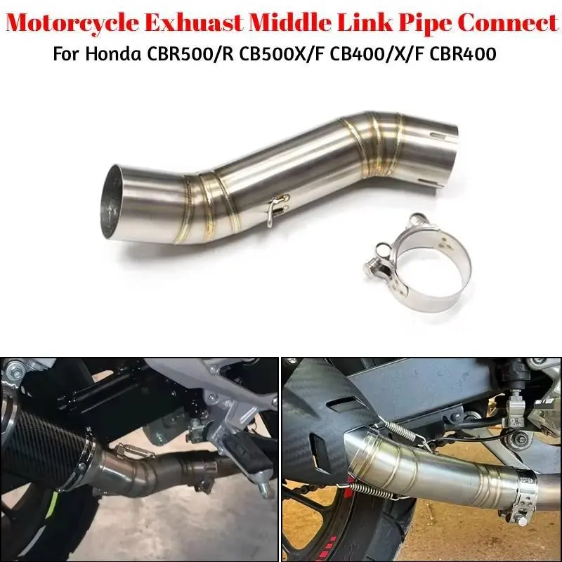 Für Honda CBR500R CB500F CB400X CB500X Motorrad Auspuff Mittleren Link Rohr Verbinden 51mm Motorrad Escape Auspuff Rohr