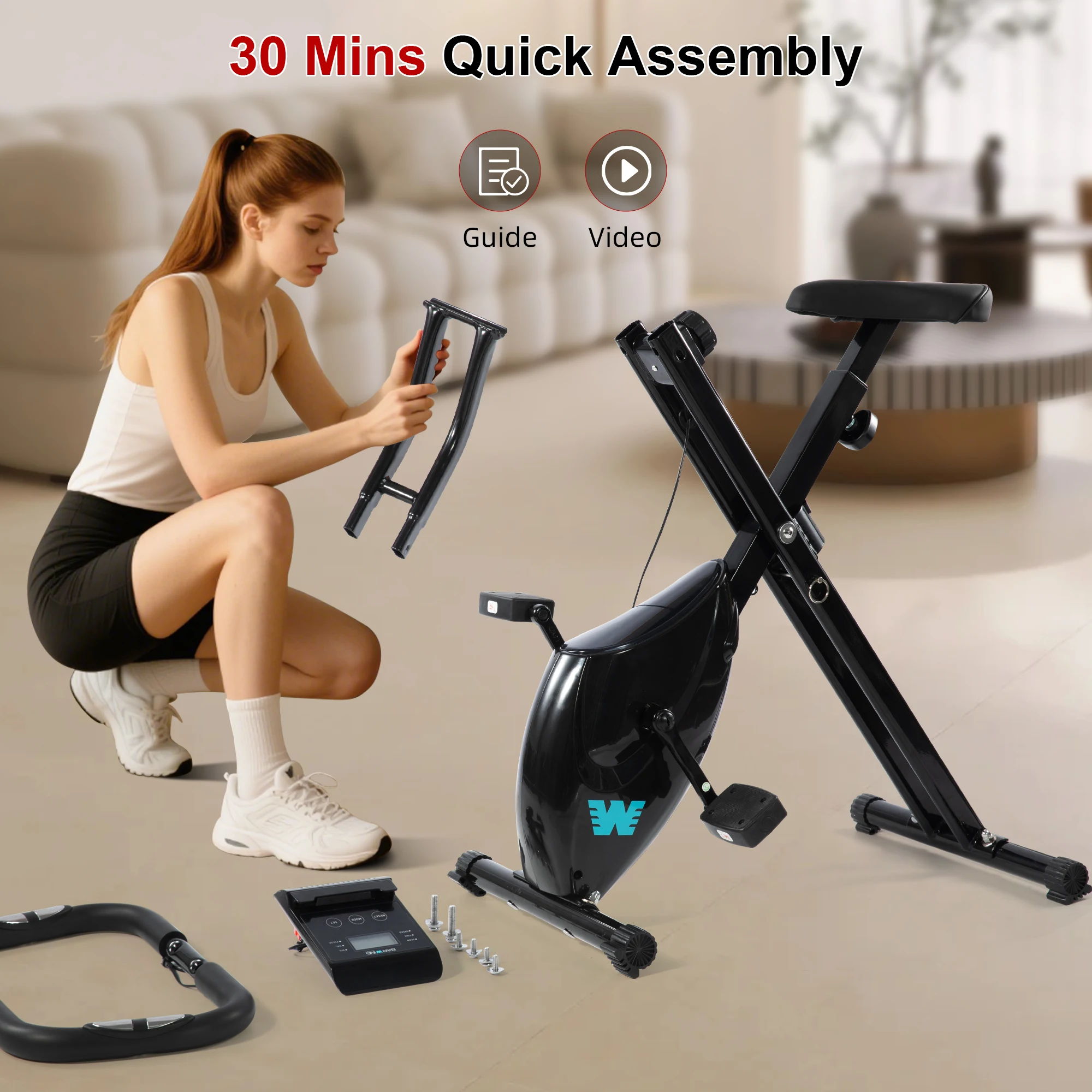 Low Impact Indoor Working Training Equipment Home Foldable Exercise Bike