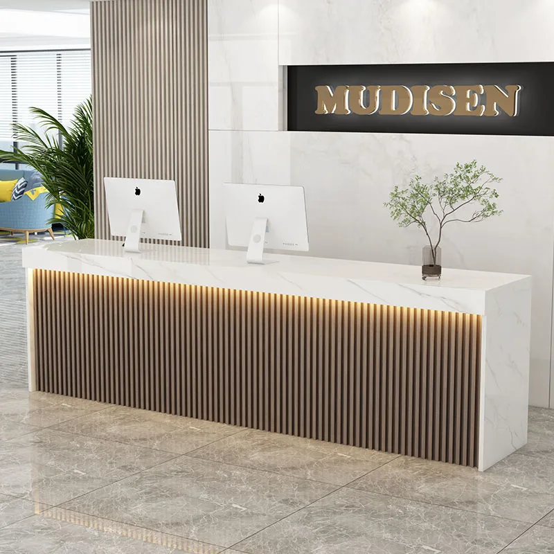 Mostrador de recepción de Boutique, mostrador de recepción de clínica clásica moderna, escritorios de recepción, salón de belleza, muebles de recepción Mostrador de lujo
