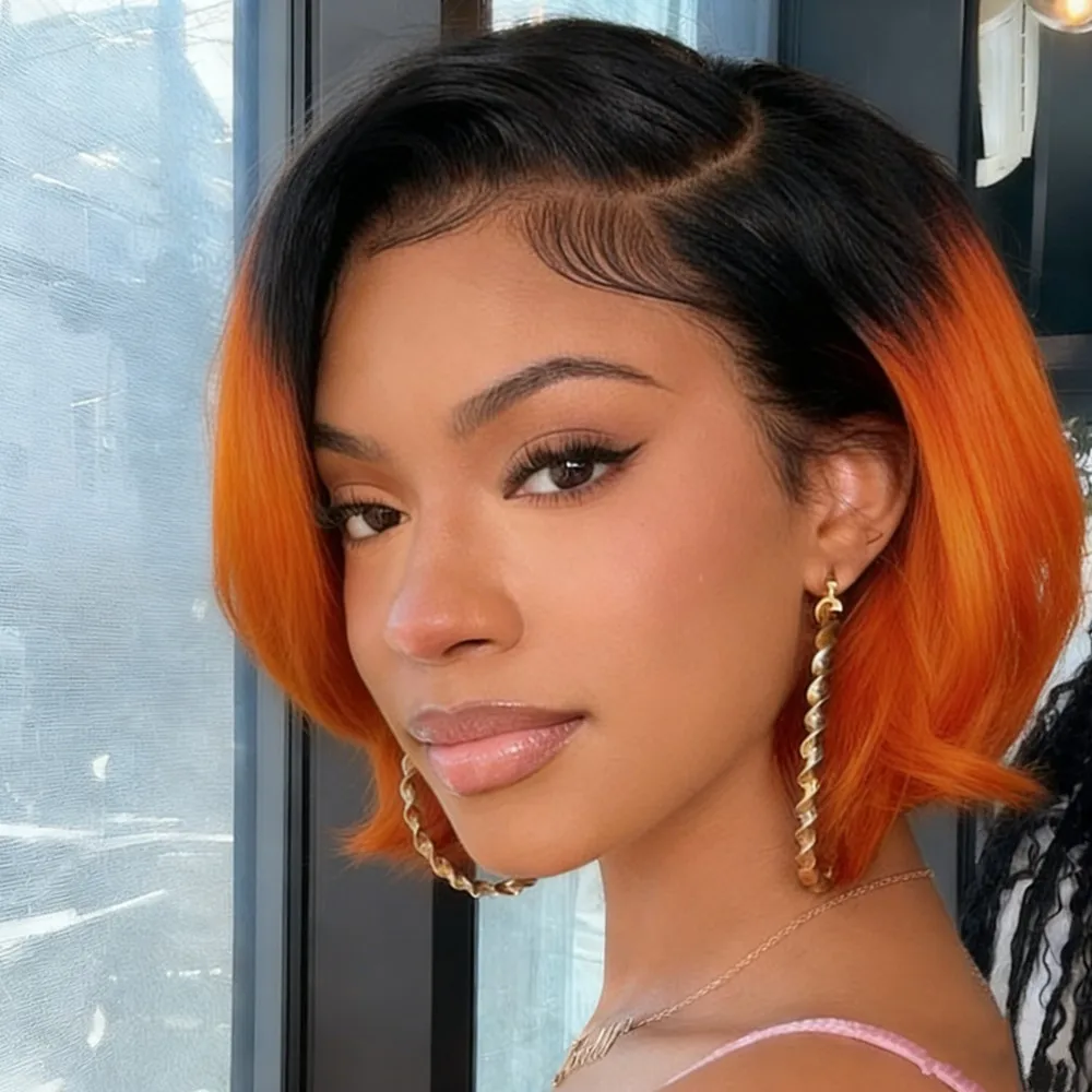 

1b350 светлый цвет 13*4 фронтальный парик из натуральных волос для женщин 8 дюймов 150% плотность пикси прямые человеческие волосы парик боб человеческие волосы