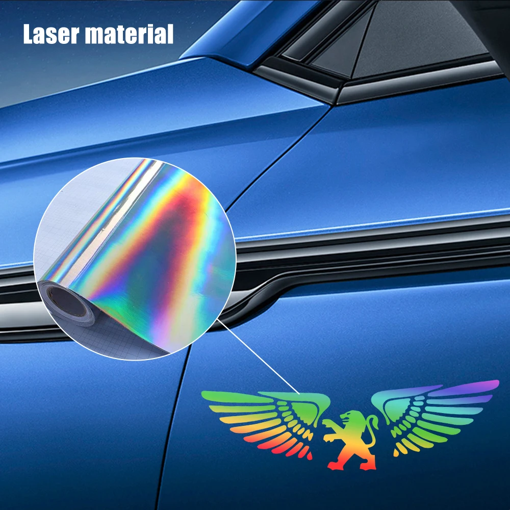 Светоотражающие лазерные наклейки для красоты автомобиля, модифицированные крутые декоративные наклейки для Peugeot 208 2012 ~ 2018 308 2014 ~ 2021 2008 3008 107