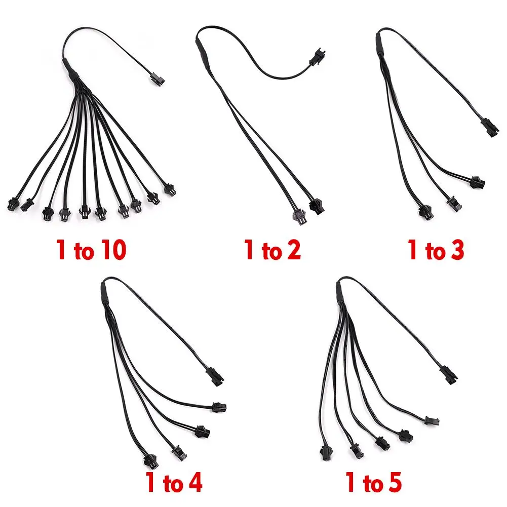 1 do 2/3/4/5 Neon Light EL Wire Driver Inverter PC USB Car Ciggrette Plug Adapter Controller EL Wire Splitter Connectors Kabel