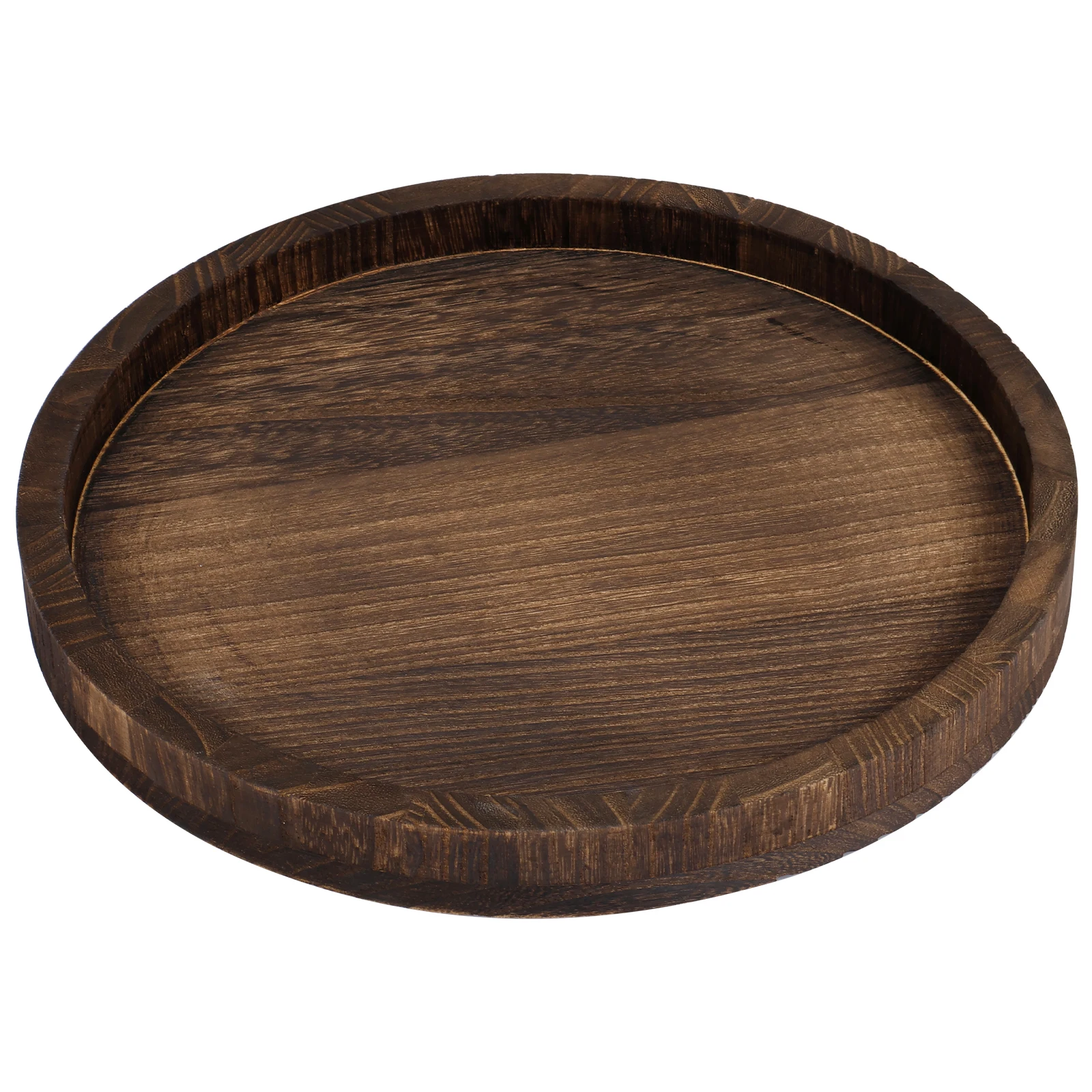 30 CM Round Wooden Tray Retro Decorative Coffee Meal Trays Serving Platter Multipurpose Candle Holder Trays for Table Home Decor
