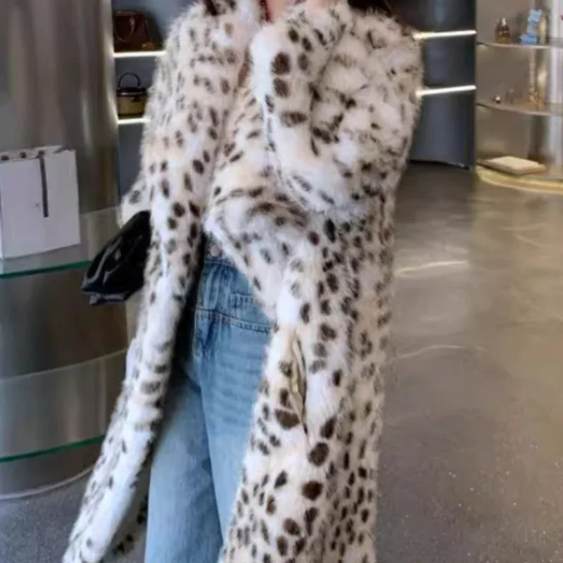 الكورية المنسوجة التلبيب تكدرت الفراء خندق معطف الثعلب الفراء الراكون الفراء تقليد معطف الفرو الشتاء سترة دافئة #4