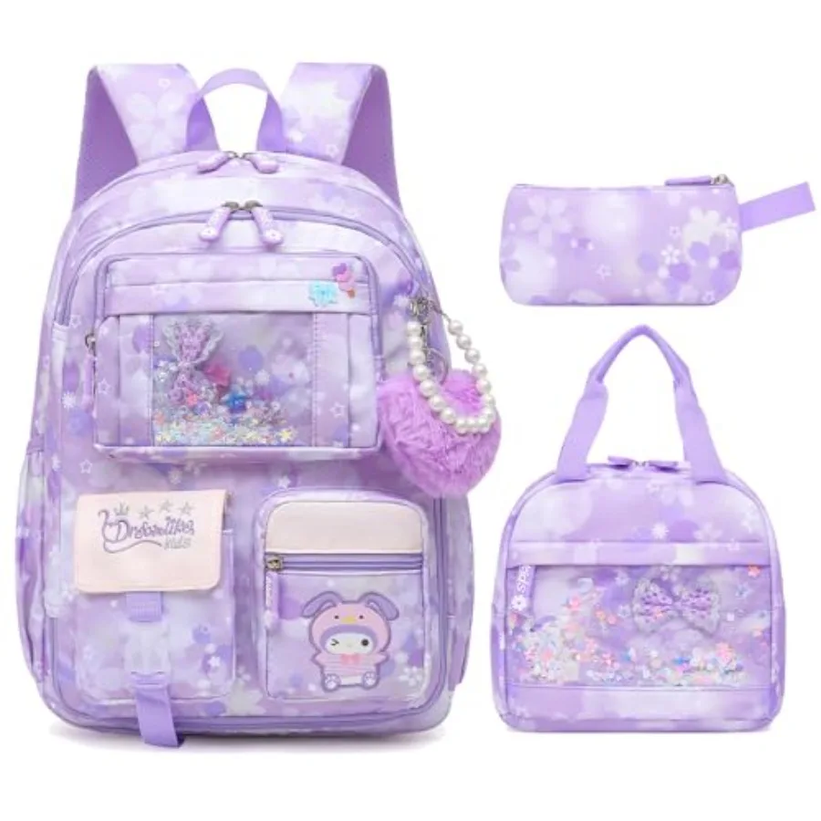 Lovely Girls Backpack School Bag for Students Book Bag with Multiple Pockets Splash-proof 's Backpack ch Set