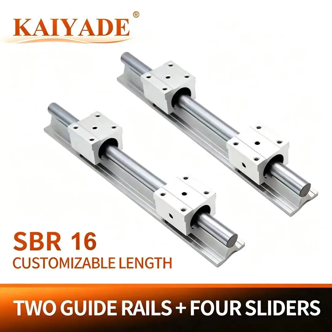 2Pcs SBR16 Length 550-1450mm Linear Rail + 4Pcs SBR16UU Bearing Block For CNC Parts