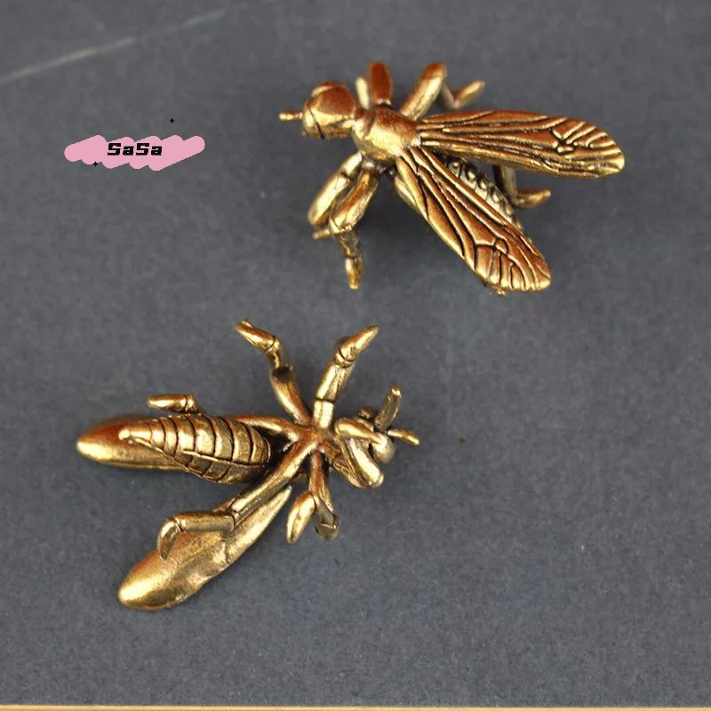 S-1Pc Solid Brass Mosquito Statue Vintage Insect Sculpture For Home Office Desk Decor Unique Conversation Starter And Gift