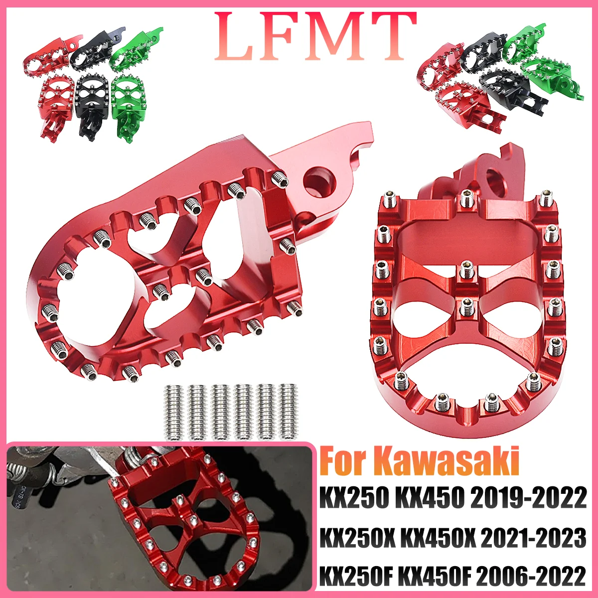 

The new 2023 endurance off-road motorcycle modified aluminum alloy pedal For Kawasaki KX65 KX80 kX85 KX100 KX112 1998-2022 2023
