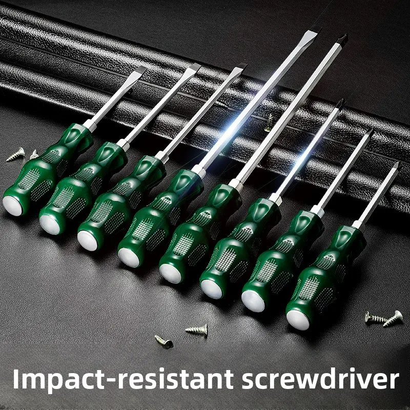 Magnetic Screwdriver One Character and Phillips Made in China, Cushion Grip, Suitable for Household Use,Green