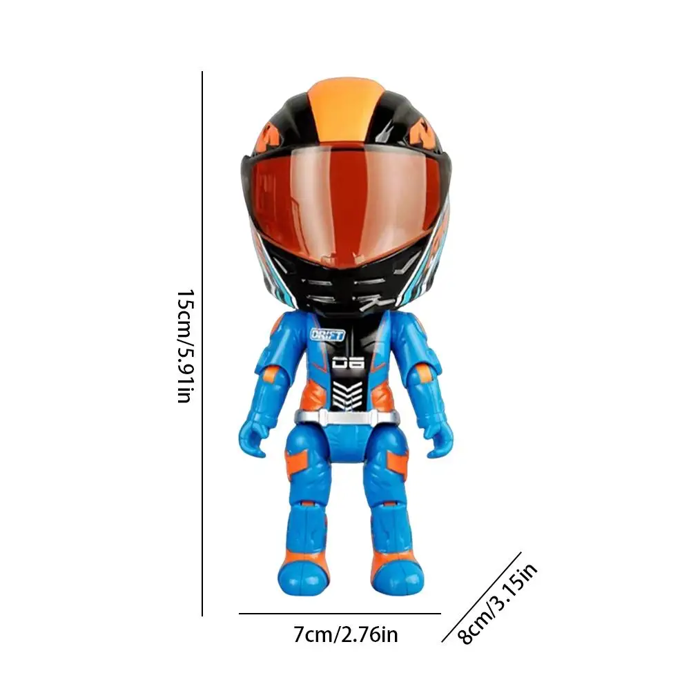 Motorradhelm Mini-Helm Schlüsselanhänger Simulierte Fahrerfigur Helm-Schlüsselanhänger mit LED-Licht Geschenke – Detail 13