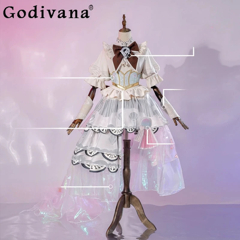 Damski Słodki Zestaw Sukienki w Japońskim Stylu z Kokardą Słodka Dziewczyna Lolita Cos Outifits Ubrania Garnitur Kawaii Krótki Rękaw Kostium Cosplay