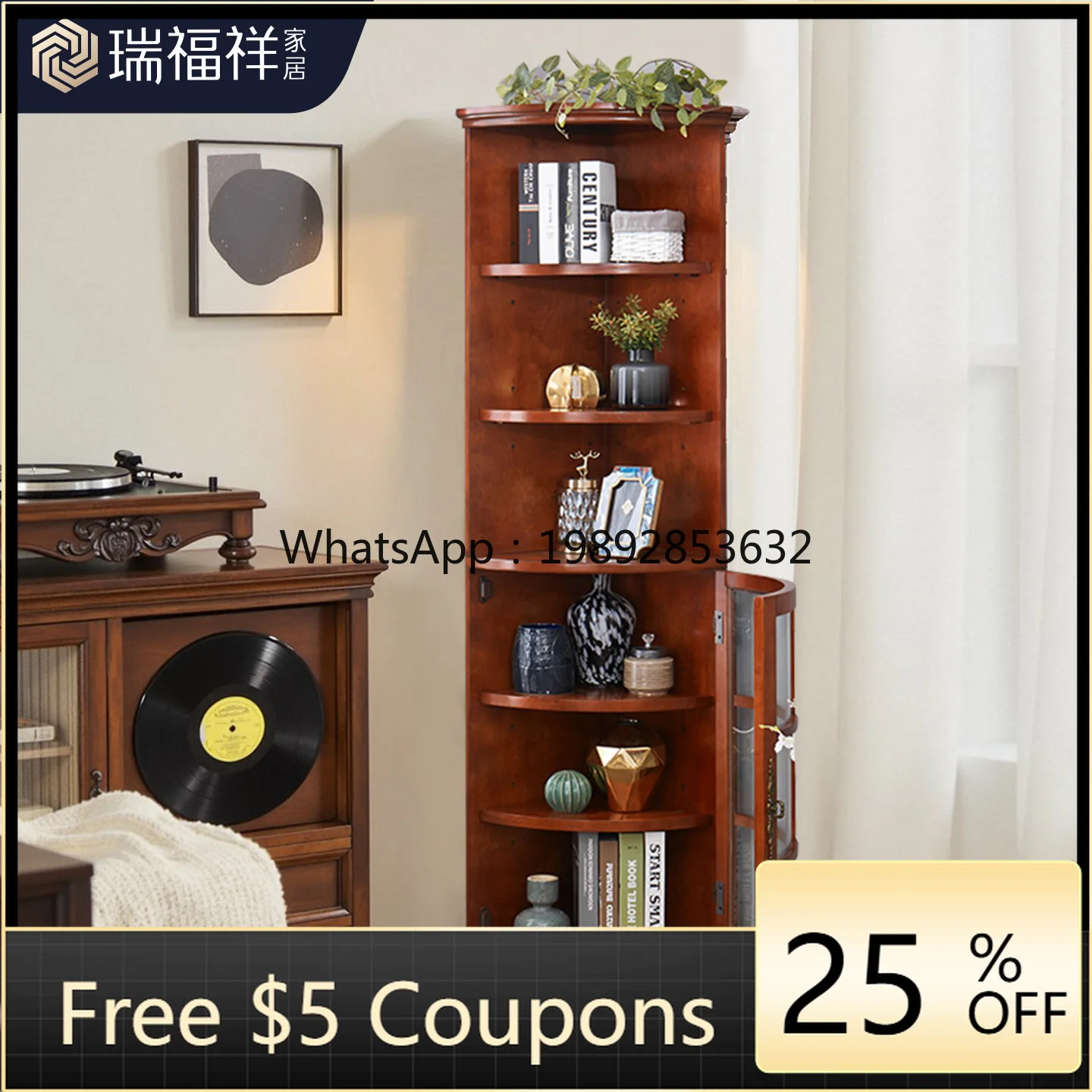 LYY American Style Simple Solid Wood Corner Cabinet Living Room Wall Corner Cabinet Wine Cabinet Kitchen Floor Storage