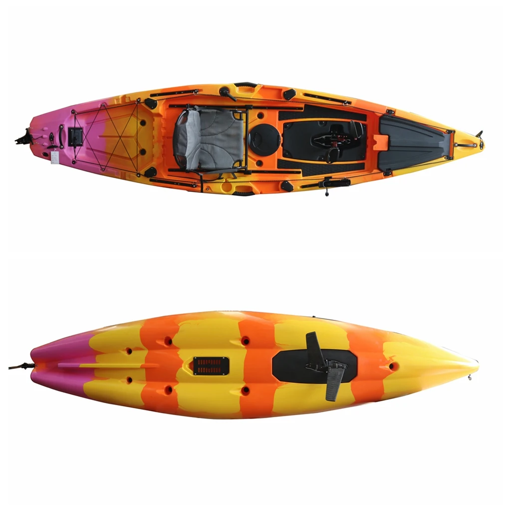 

Vicking Single Person HDPE 12 Ft Fishing Pedal Kayak/Cano for Sea Ocean Touring 4m Length for Rivers with Fishing Rod Holder