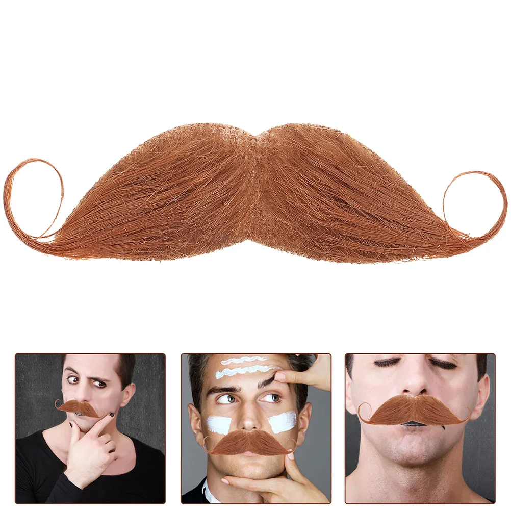 

2pcs Fake Beards Realistic Mustache Simulated Masquerade Party Supplies Man Safe Material Comfortable Design Versatile Use