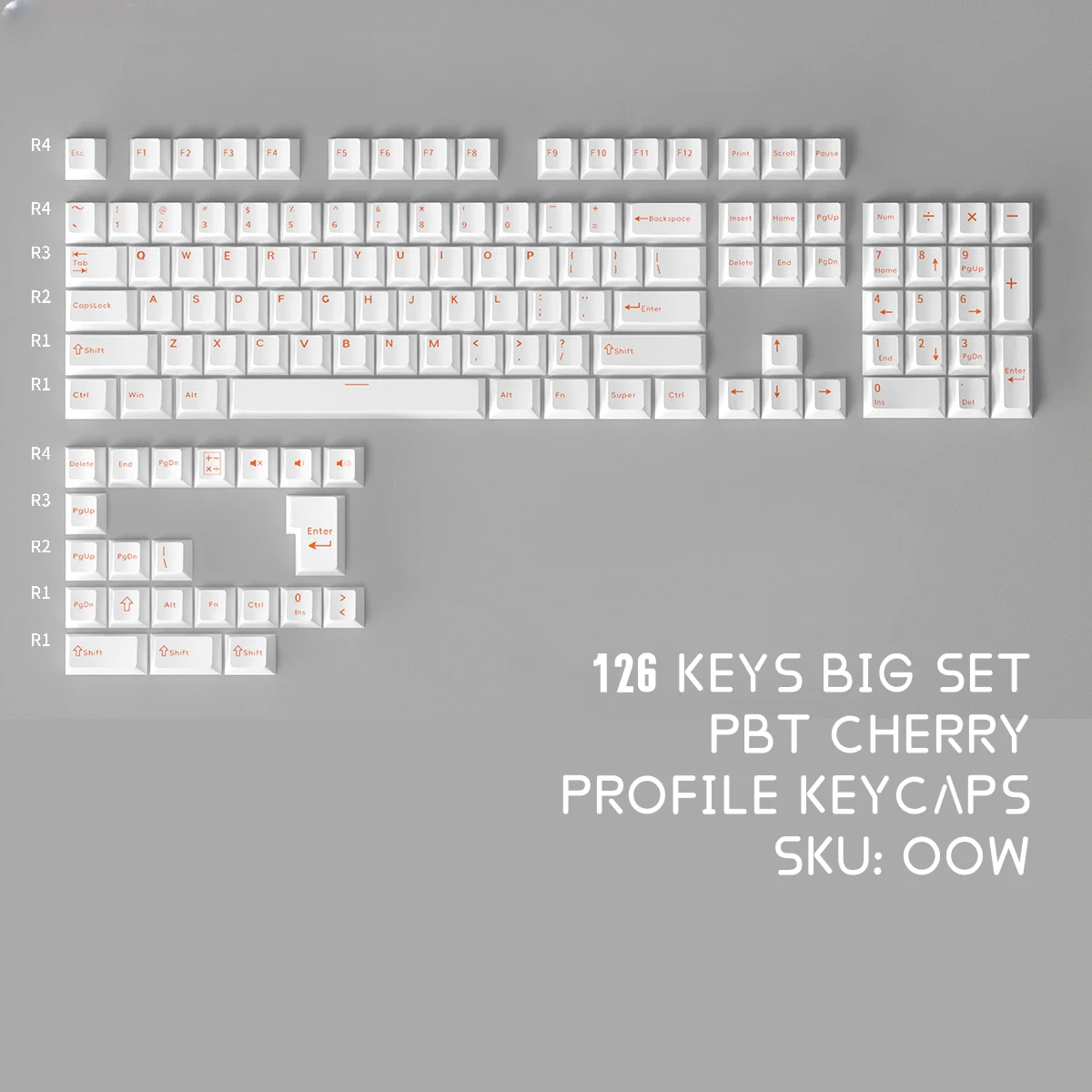 126 Keys PBT Keycaps White Pink WOB keycap Double Shot ISO Alice Layout Cherry Profile For Cherry MX Mechanical Keyboard