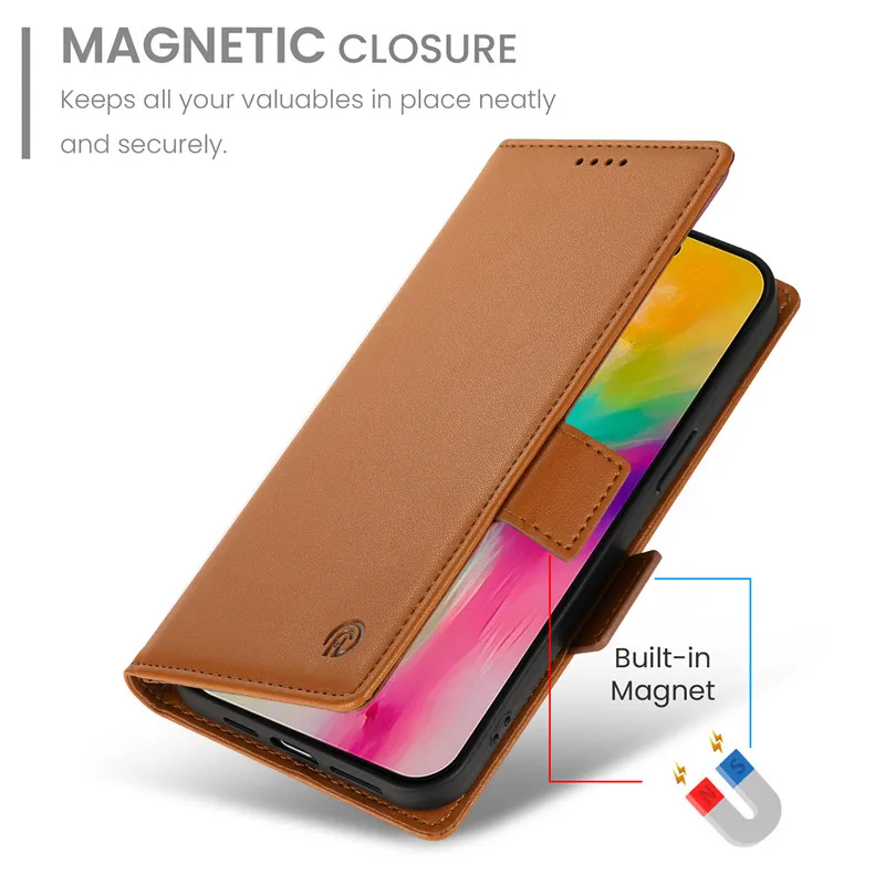 Luksusowe etui z klapką do Realme 16 15 15T 15X 14 14X 13 12 12X 11X 11 Pro Plus 5G, skórzane etui portfelowe, ochronne obudowy na telefon. — zdjęcie produktu 5