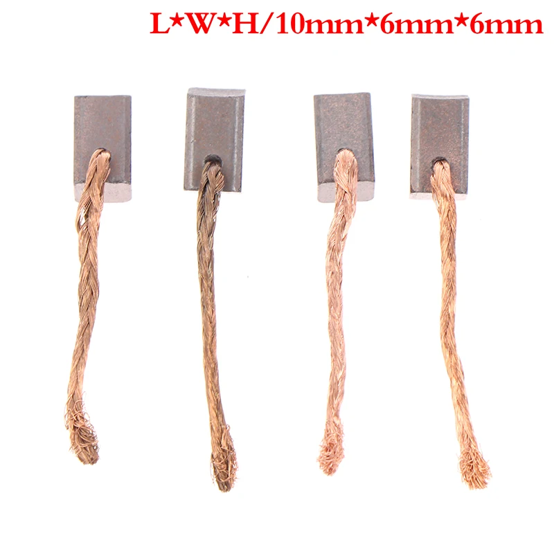 4pcs Electric Motor Carbon Brush Power Tool Blower Fan  Brushes 6x6x10mm