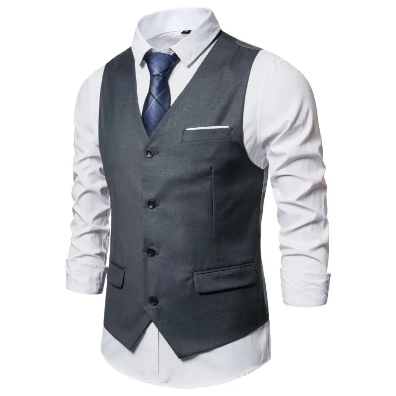 2024 Men's Tank Top Casual Fashion Versatile Trendy Personalized Business British Style Wedding Vest