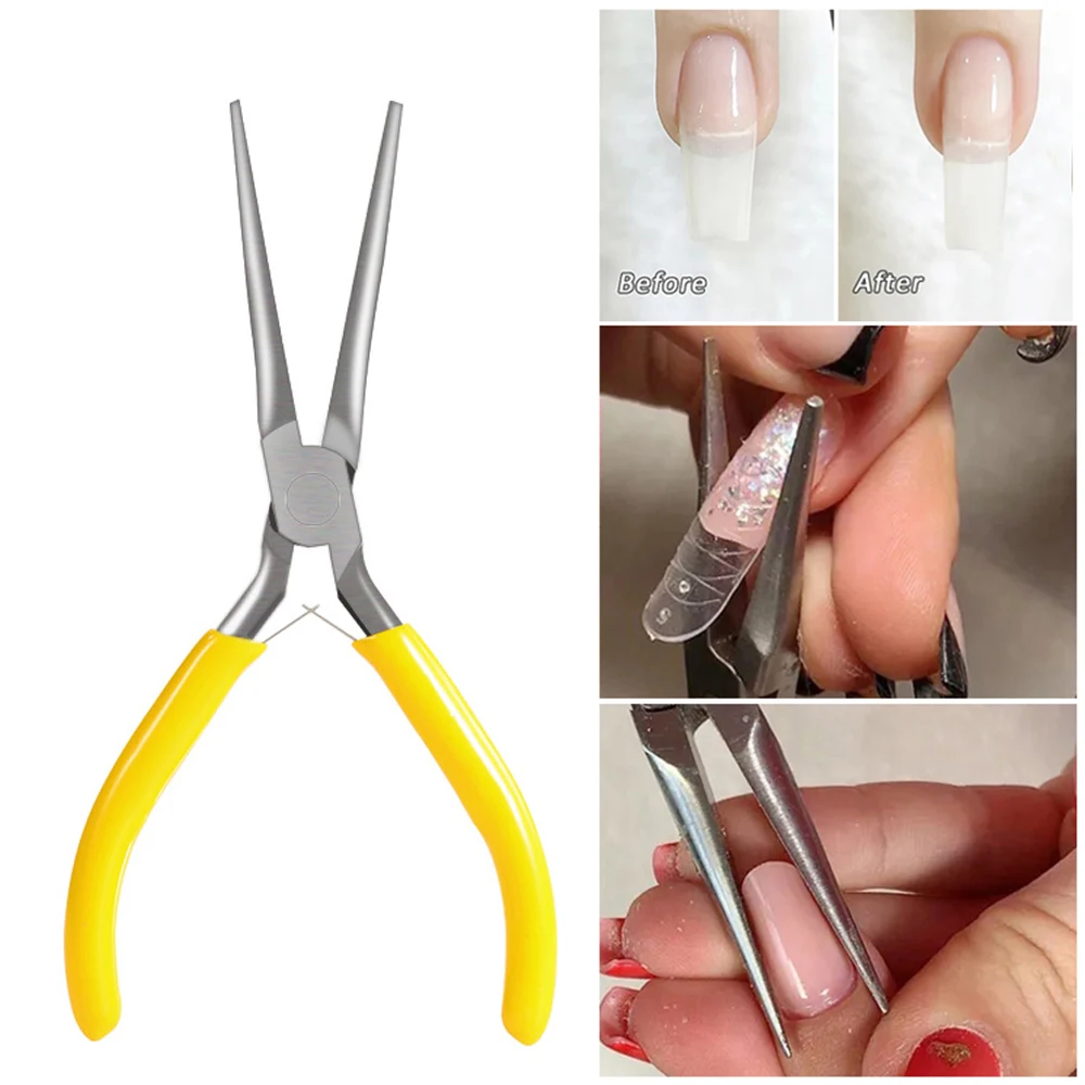 New Nail Art Shaping Tweezers Quick Building Extension Tips Clips UV Gel C Curve Pinching Manicure Tools Acrylic Nails Pincher