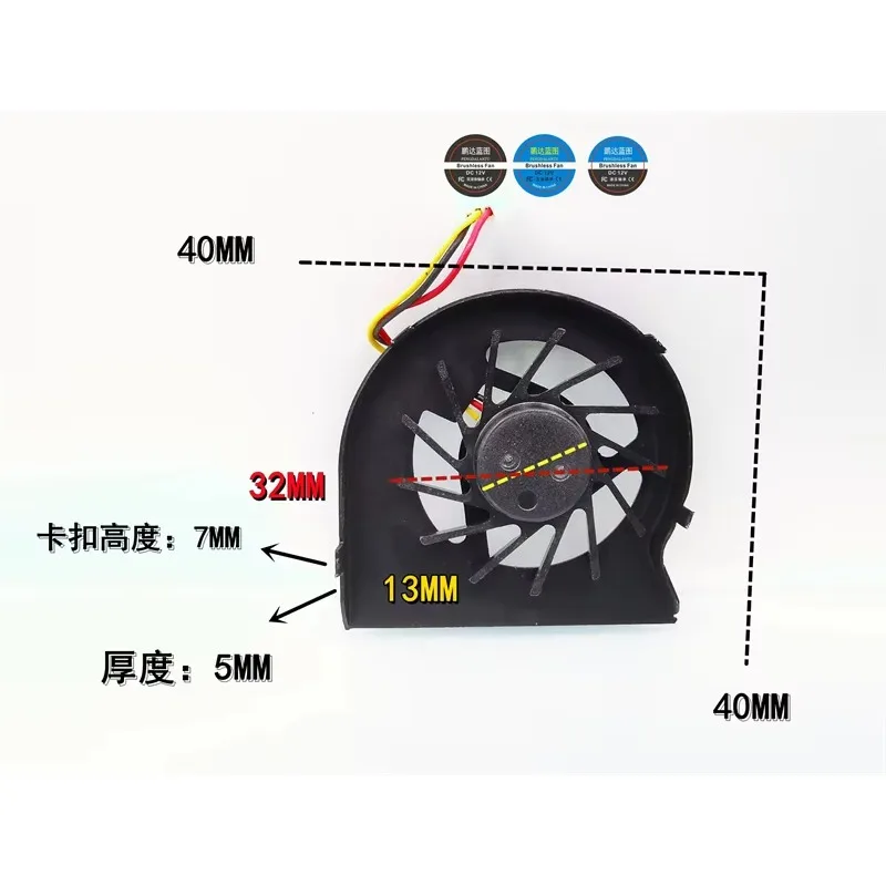 

pa Паровая центробежная турбина, безрамная, 40*5 мм, измерение скорости, 4 см, миниатюрный охлаждающий вентилятор для ноутбука