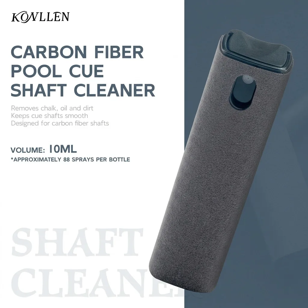KONLLEN Carbon Fiber Pool Cue Shaft Cleaner Spray - Quick Drying, No Residue Formula for Billiard Maintenance | Gentle on Carbon