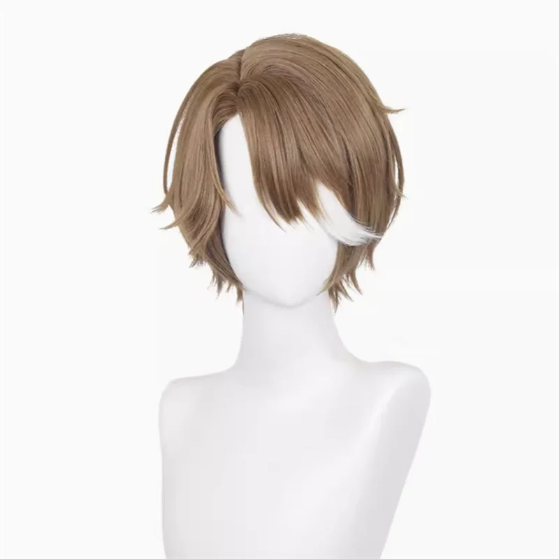 Game Honkai: Star Rail Welt Yang Cosplay Wig Light Brown Short Hair Heat Resistant Synthetic Halloween Party Accessories Props