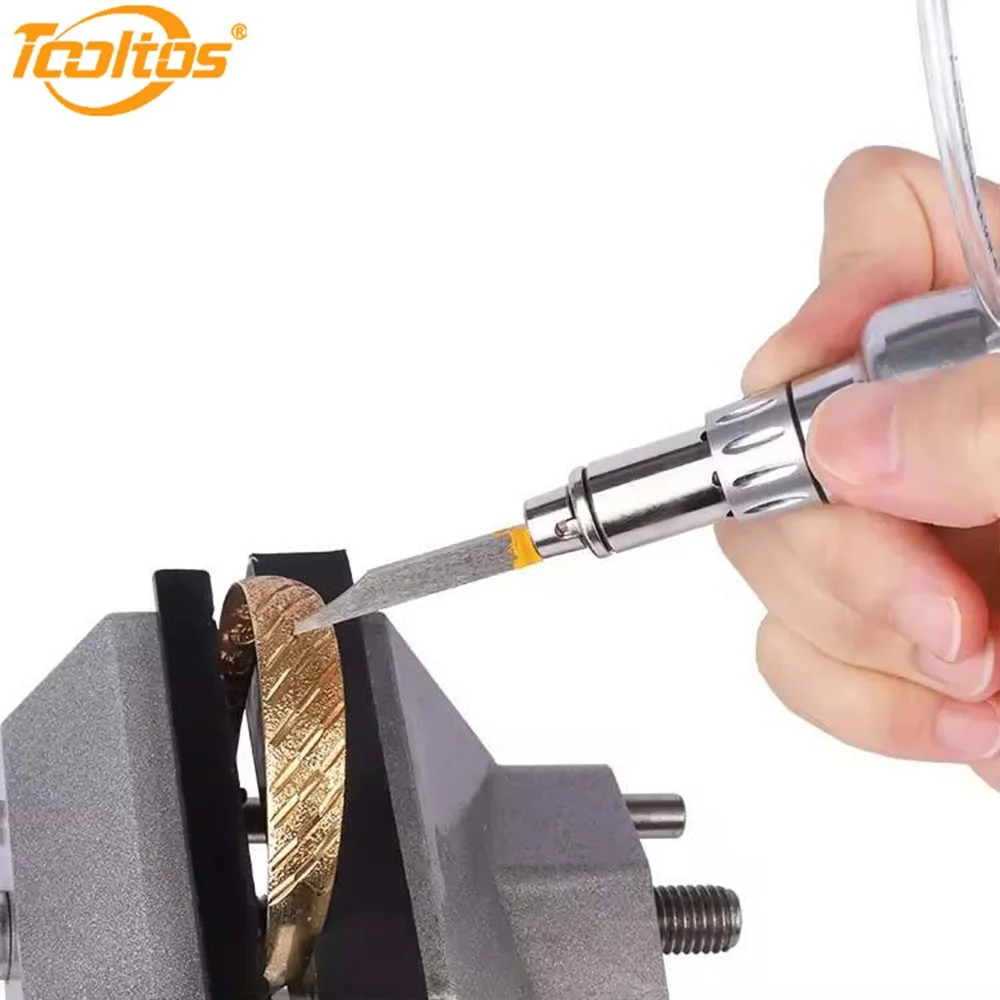TOOLTOS Round Pneumatic Graver Handpiece Jewelry Engraving Handle Air Scribe Tool for Stone Setting Metal Carving