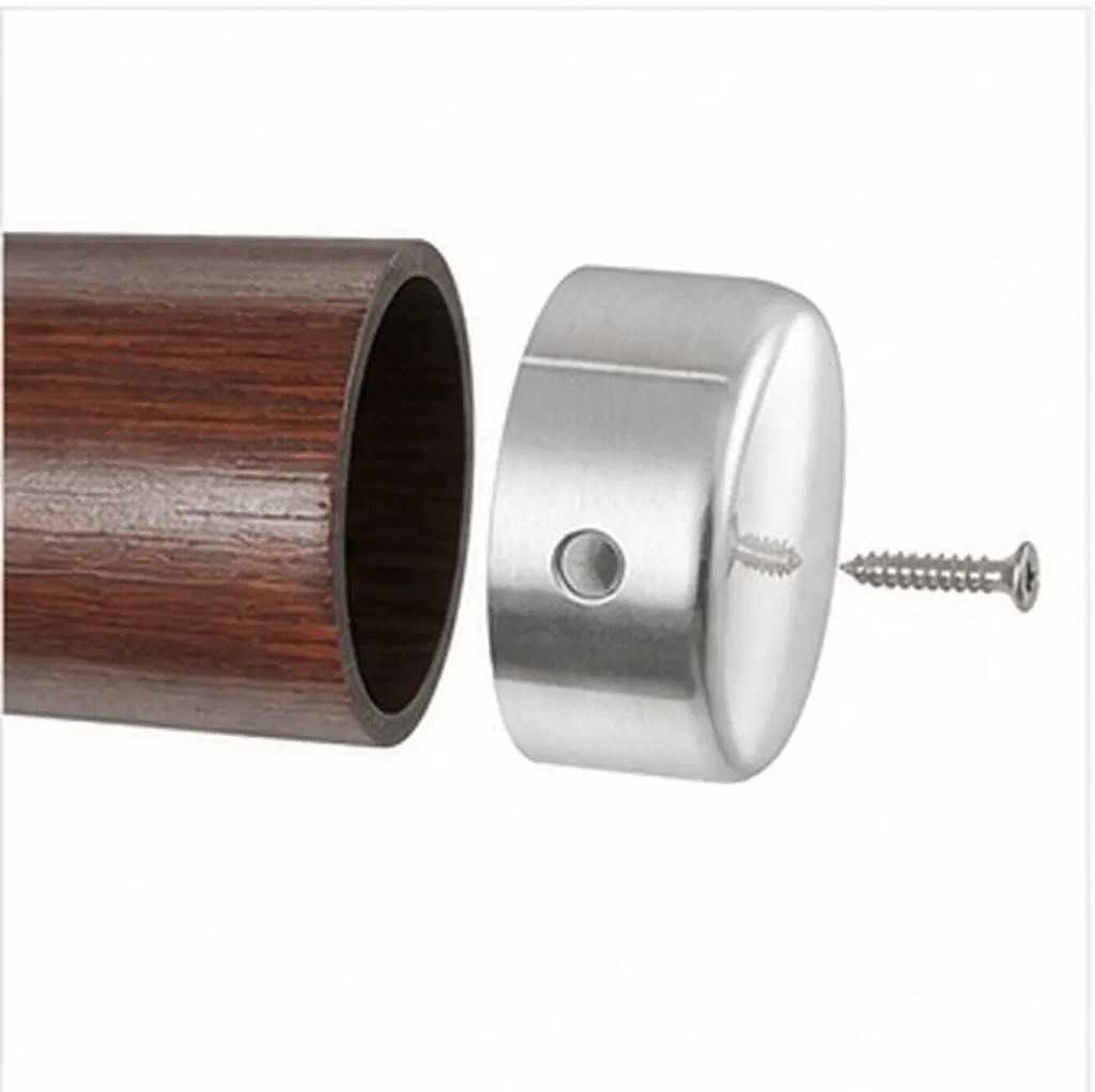 2Pcs Handrail End Caps Stainless Steel Wear Resistant Protective Covers Rail Support for Metal Wood Tubing Stair Accessories
