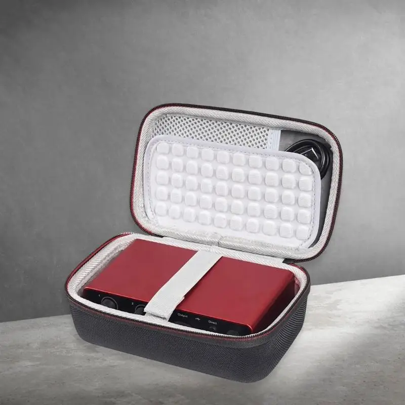 R91a حقيبة بوش الصلبة EVA لـ Focusrite Scarlett 3/4 Audios واجهات الحمل المقاومة للصدمات مع صندوق تخزين الجيب