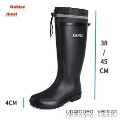 New Men's Rain Long Anti-slip Wear-resistant Rain Boots Kitchen Work Fishing Waterproof Rubber High Tube Car Wash Water