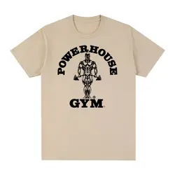 Powerhouse Gym Vintage T-shirt Harajuku Geek Funny Cotton Men T shirt New Tee Tshirt Womens Tops
