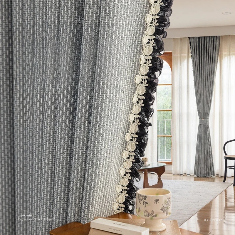 

Modern Shading New Premium Light Luxury Shading Curtains Living Room Dining Room Bedroom High Quality Customized Curtains