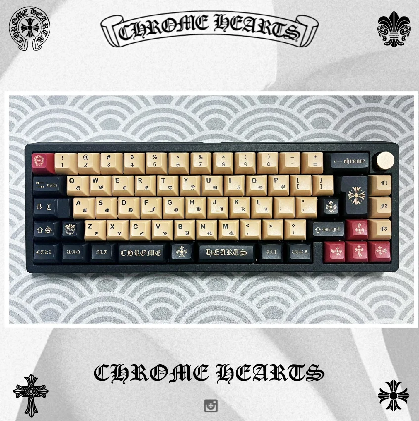 Juego de teclas con temática Rock Punk, teclas de subcama con tinte PBT, perfil KCA, para Keychron Q2 K2 140 65% Anne GH60 GK64 Poker, 75% teclas