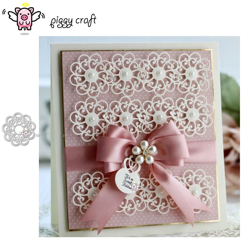 Piggy Craft metal cutting dies cut die mold New Lace flower Scrapbook paper craft knife mould blade punch stencils dies