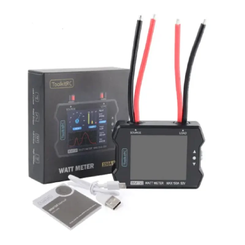ToolkitRC WM150 150A 50V Watt Meter Power Analyzer LCD Display Power Voltage Current Tester PWM Output for RC FPV Drone